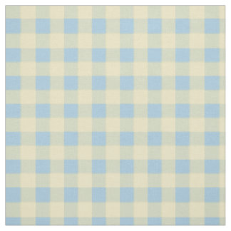 Baby blue & gul Gingham Tyg