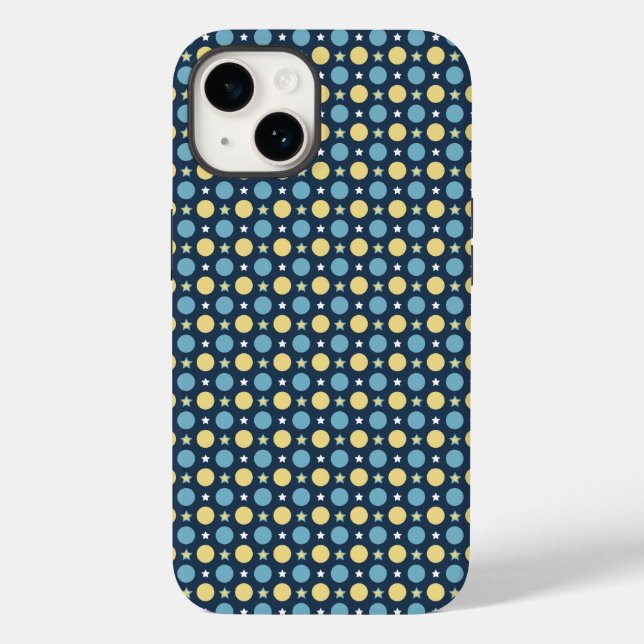 Baby blue Gulten Polka dots Mönster (Baksida)