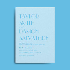 Baby blue havets feta Retro Bröllop Inbjudningar