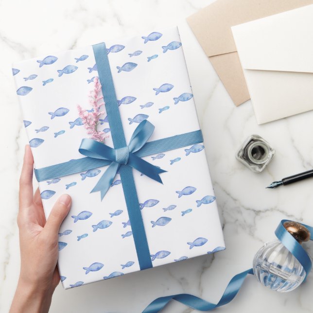 baby blue havsfisk i sovrum presentpapper (Gifting)