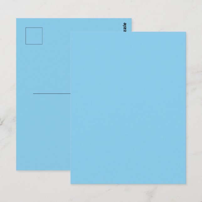 Baby Blue Helt enfärgad Vykort (Fram/baksida)