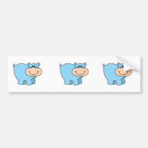 baby blue hippo bildekal