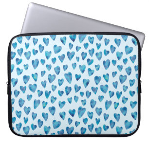 Baby blue hjärta akvarell laptopfodral / fodral