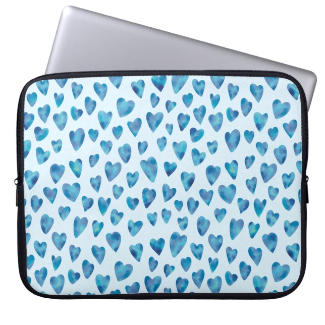 Baby blue hjärta akvarell laptopfodral / fodral (Framsidan)