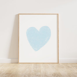 Baby blue hjärta poster