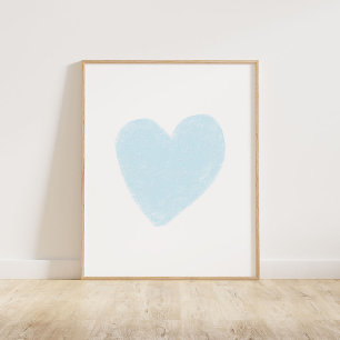 Baby blue hjärta poster