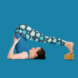 Baby blue hjärtan leggings