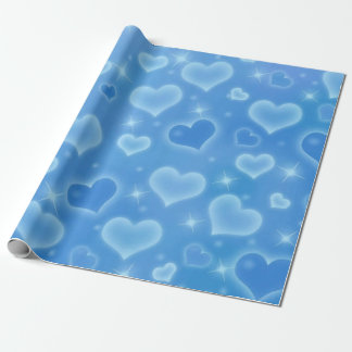 Baby blue hjärtomslag papper presentpapper