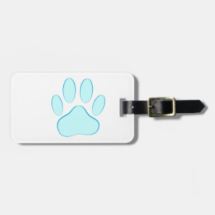 Baby blue Hund Pawprint Bagagebricka