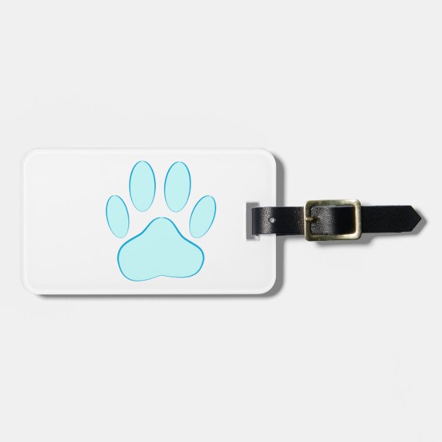 Baby blue Hund Pawprint Bagagebricka (Horisontell Framsida)