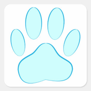 Baby blue Hund Pawprint Fyrkantigt Klistermärke