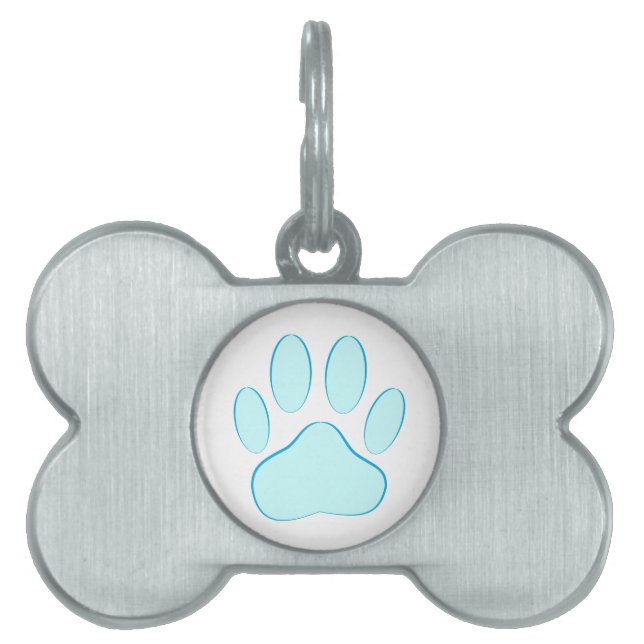 Baby blue Hund Pawprint ID-bricka Husdjur (Framsidan)