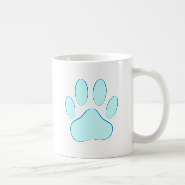 Baby blue Hund Pawprint Kaffemugg (Höger)