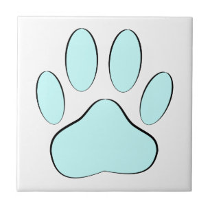 Baby blue Hund Pawprint Kakelplatta