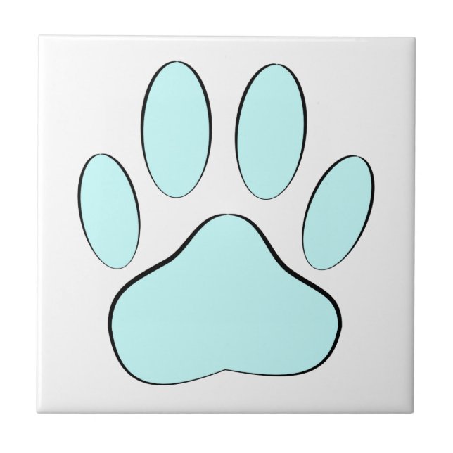 Baby blue Hund Pawprint Kakelplatta (Framsidan)