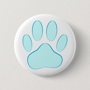 Baby blue Hund Pawprint Knapp