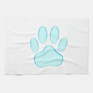 Baby blue Hund Pawprint Kökshandduk