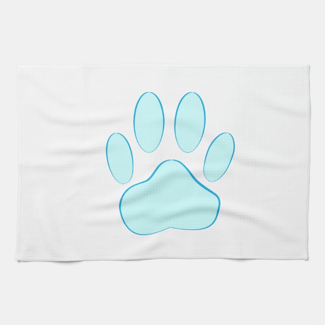 Baby blue Hund Pawprint Kökshandduk (Horisontell)