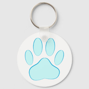 Baby blue Hund Pawprint Nyckelring