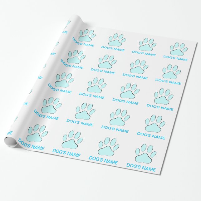 Baby blue Hund utskrift Presentpapper (Utrullad)