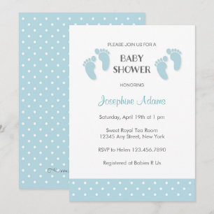 Baby blue inbjudan till babyskabinje