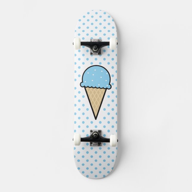 Baby blue iskräm Cone Old School Skateboard Bräda 18 Cm (Framsida)