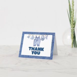 Baby blue Jean Baby Shower Tack Kort