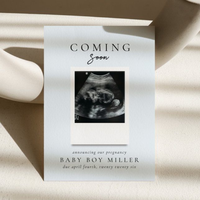 Baby Blue Kommer Snart Graviditetsannonsering Inbjudningar (Skapare uppladdad)