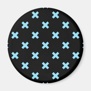 Baby blue kor-stygn på svart magnet