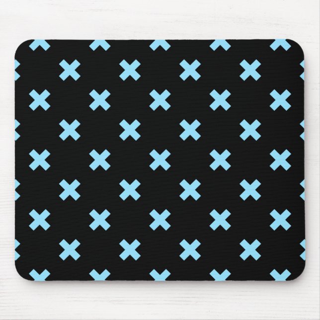 Baby blue kor-stygn på svart musmatta (Framsidan)