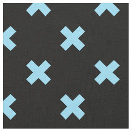 Baby blue kor-stygn på svart tyg