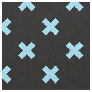 Baby blue kor-stygn på svart tyg