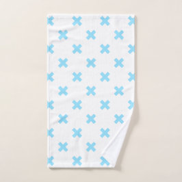 Baby blue kor stygn på vitt