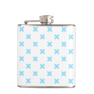 Baby blue kor stygn på vitt fickplunta