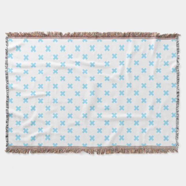 Baby blue kor stygn på vitt filt (Framsidan)