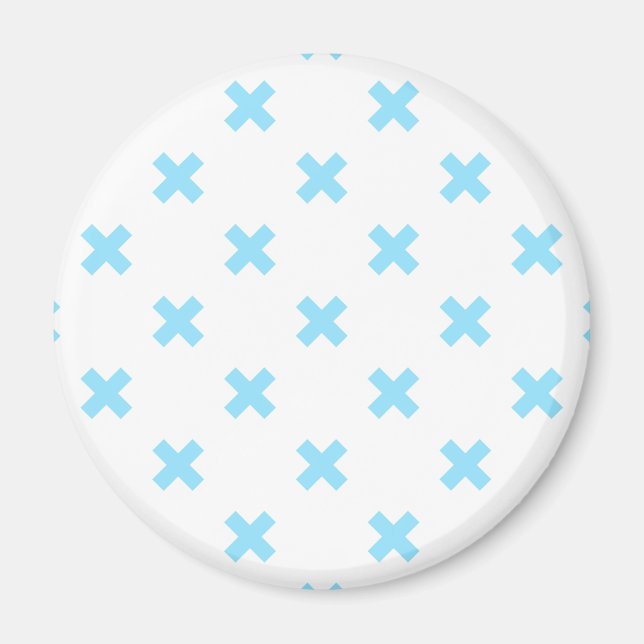 Baby blue kor stygn på vitt magnet (Framsidan)