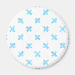 Baby blue kor stygn på vitt magnet