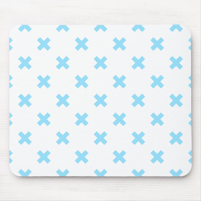 Baby blue kor stygn på vitt musmatta (Framsidan)