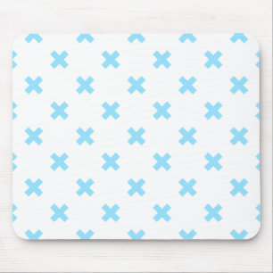 Baby blue kor stygn på vitt musmatta