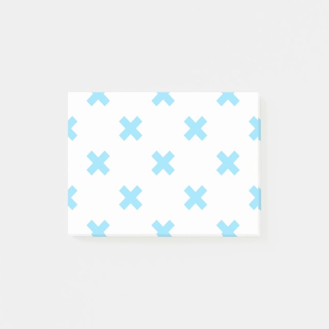 Baby blue kor stygn på vitt post-it block (Framsida)
