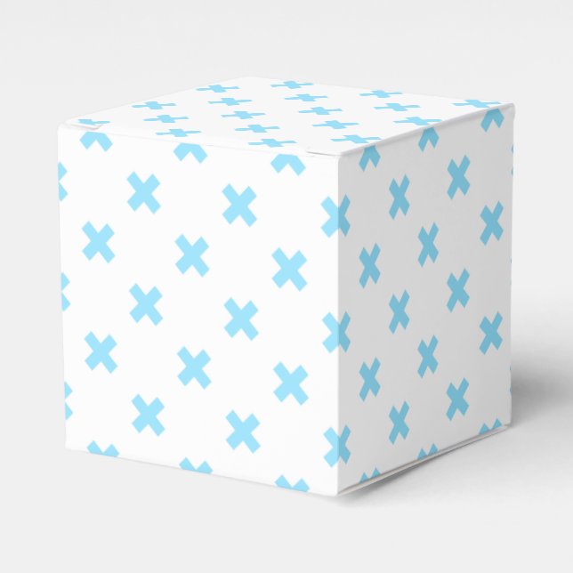 Baby blue kor stygn på vitt presentaskar (Framsidan Sidan)