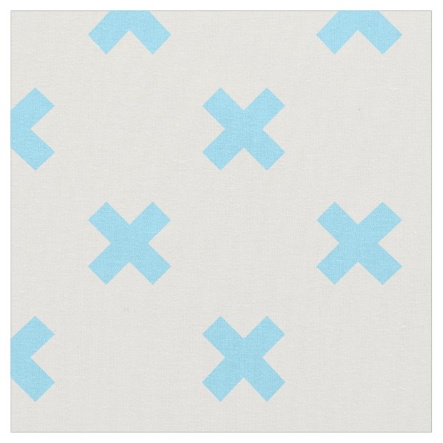 Baby blue kor stygn på vitt tyg (Närbild)