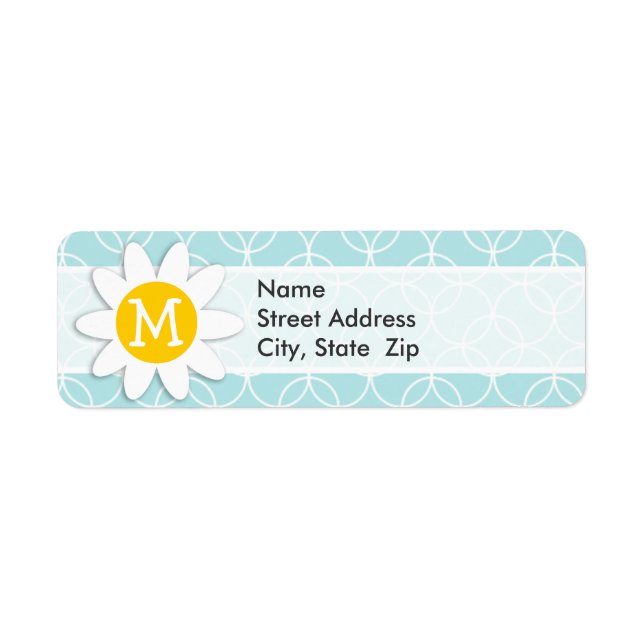 Baby blue kretsar; Daisy Returadress Etikett (Framsidan)