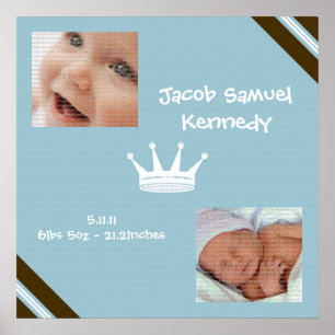 Baby blue Kung Collage Wall Art Poster