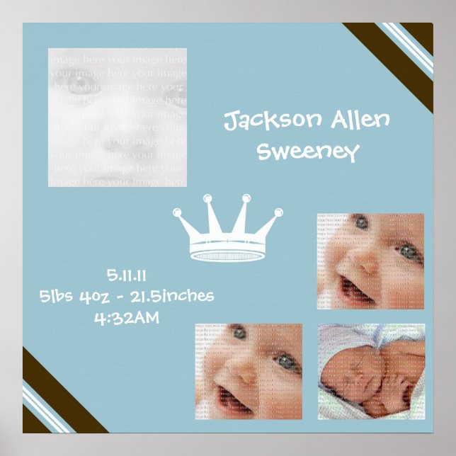 Baby blue Kung-samlingsteckning Poster (Framsidan)