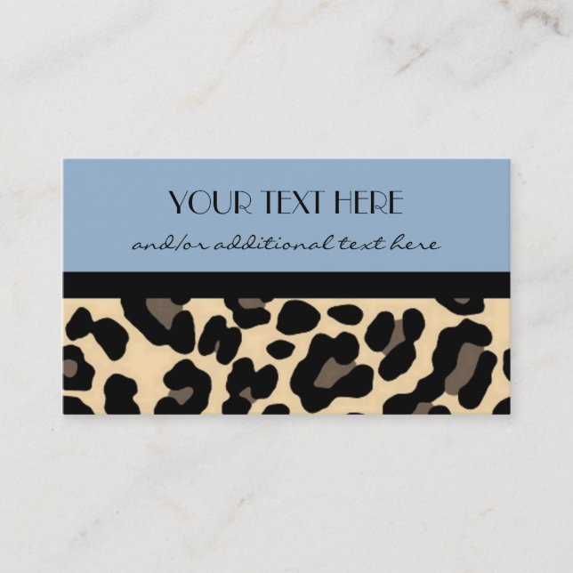 Baby blue Leopard Visitkort (Framsida)