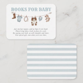 Baby Blue Little Cowboy Books for Baby Tilläggskort