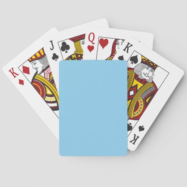 Baby blue, ljusblå, fast, vanlig blå, casinokort (Baksidan)