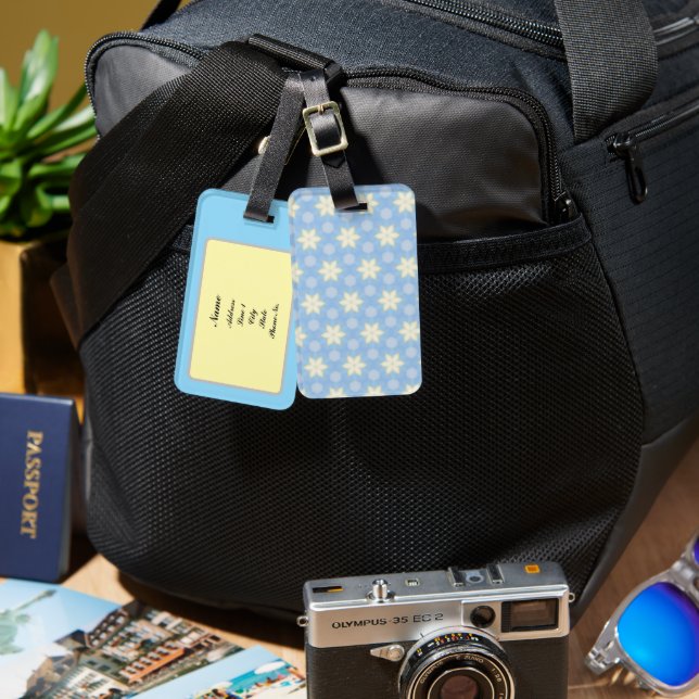 Baby Blue Luggage Tag Bagagebricka (Fram & Baksida)