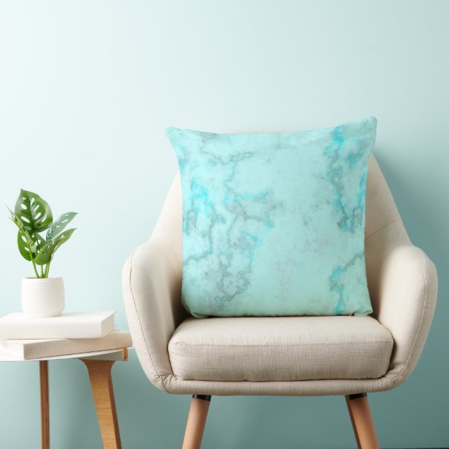Baby blue marmor kudde (Stol)